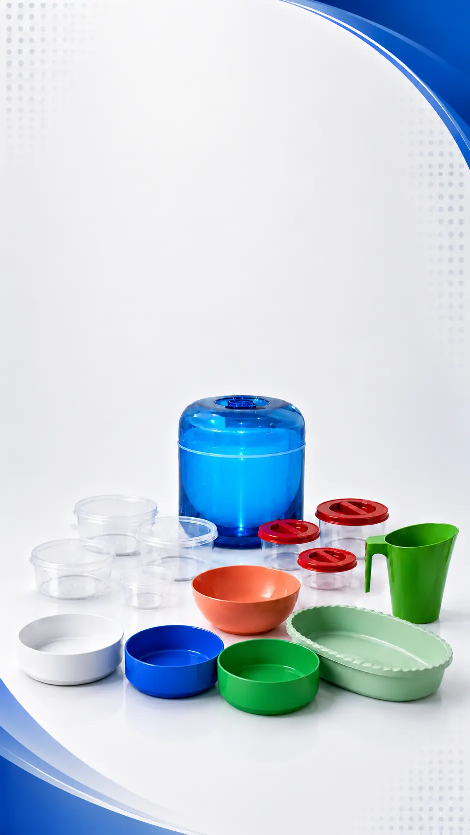Artículos plásticos fabricados por Plásticos Soverato: bowls, recipientes, herméticos y más.